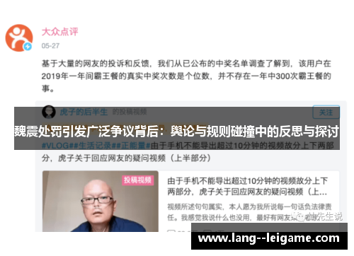 魏震处罚引发广泛争议背后：舆论与规则碰撞中的反思与探讨